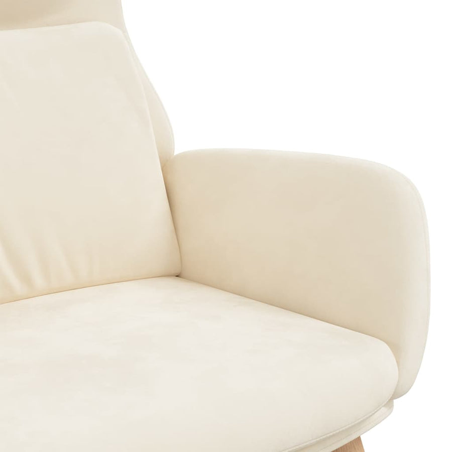 Relaxstoel Fluweel Crèmewit