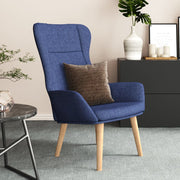 Relaxstoel blauw stof 70x77x94 cm