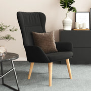 Relaxstoel stof zwart 70x77x94 cm