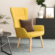 Relaxstoel stof mosterdgeel 70x77x94 cm