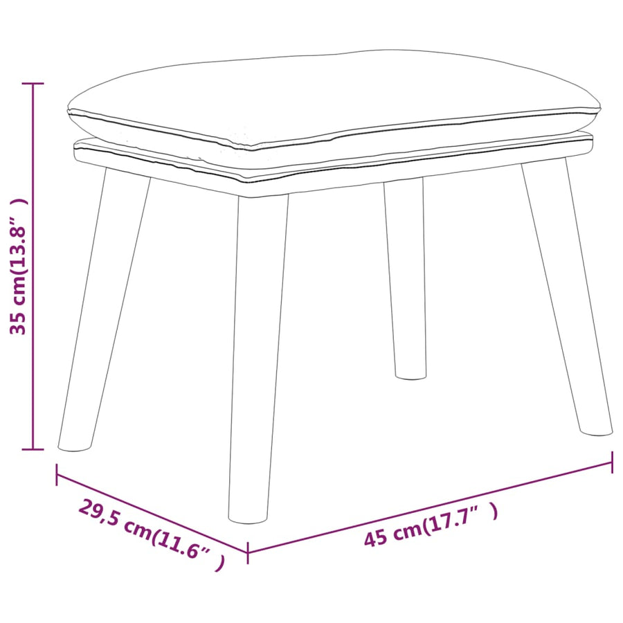 Voetenbank 45X29,5X35 Cm Stof Lichtbruin