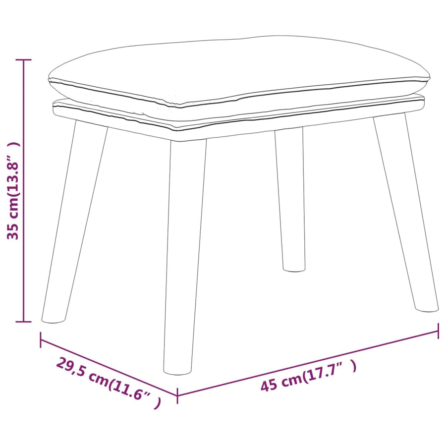 Voetenbank 45X29,5X35 Cm Stof Kleurig Crème