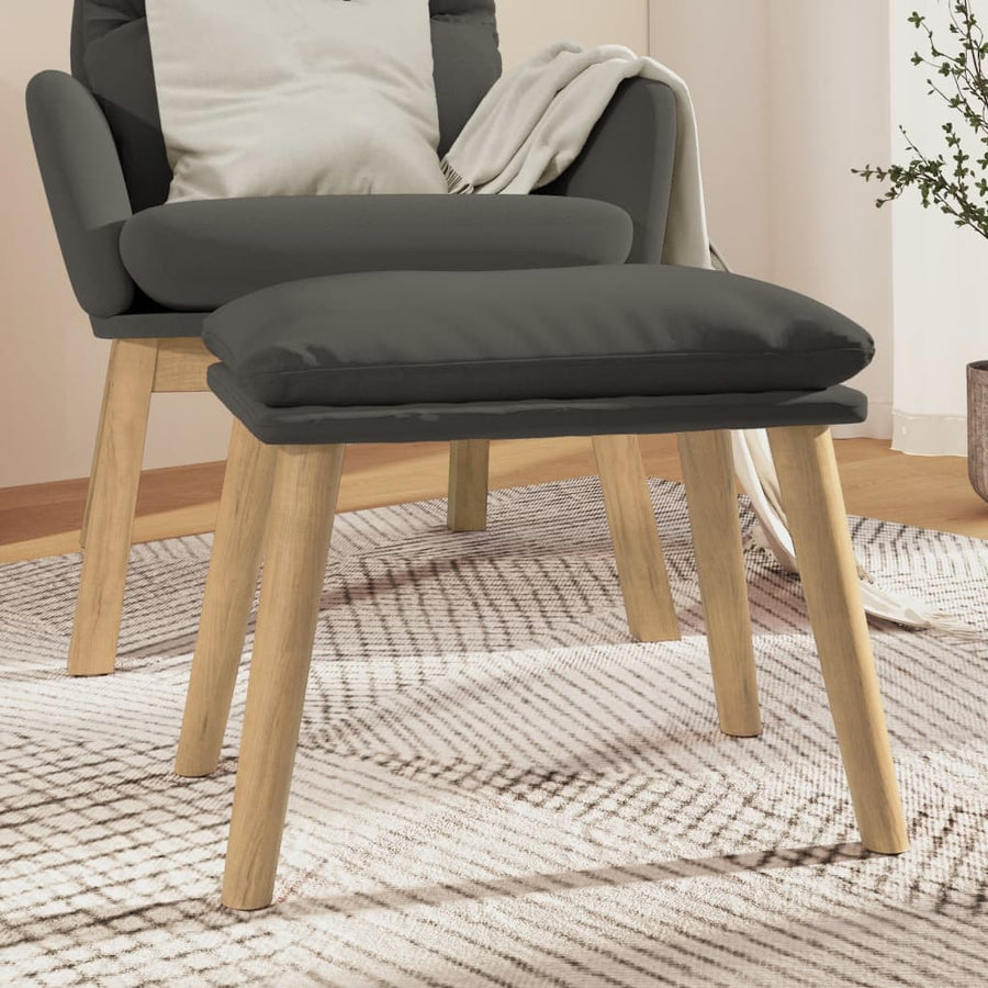 Voetenbank 45X29,5X35 Cm Fluweel Donkergrijs