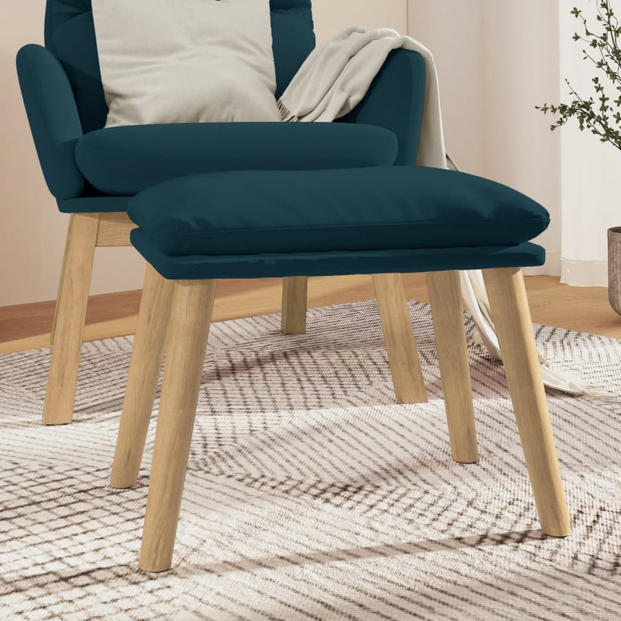 Voetenbank 45X29,5X35 Cm Fluweel Blauw