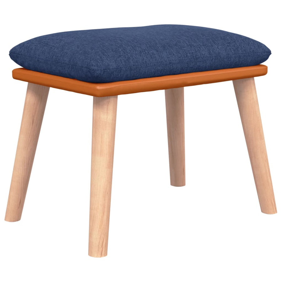 Voetenbank 45X29,5X35 Cm Stof En Kunstleer Blauw