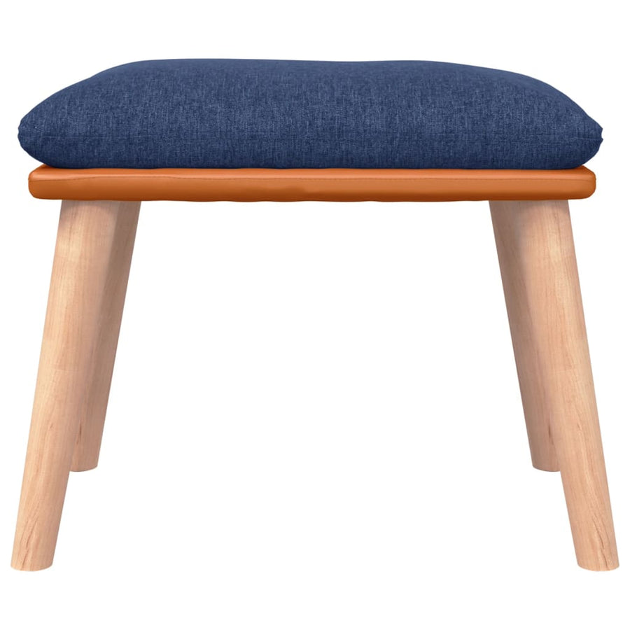Voetenbank 45X29,5X35 Cm Stof En Kunstleer Blauw