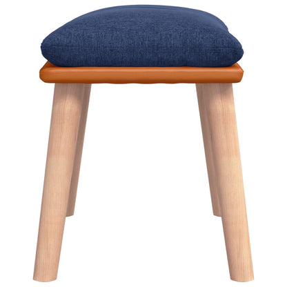 Voetenbank 45X29,5X35 Cm Stof En Kunstleer Blauw