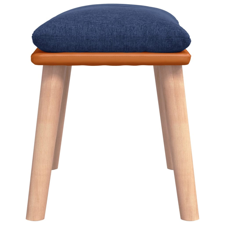 Voetenbank 45X29,5X35 Cm Stof En Kunstleer Blauw
