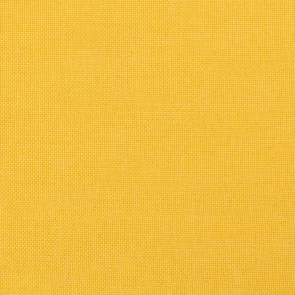 Voetenbank 45X29,5X35 Cm Stof En Kunstleer Mosterd Lichtbruin