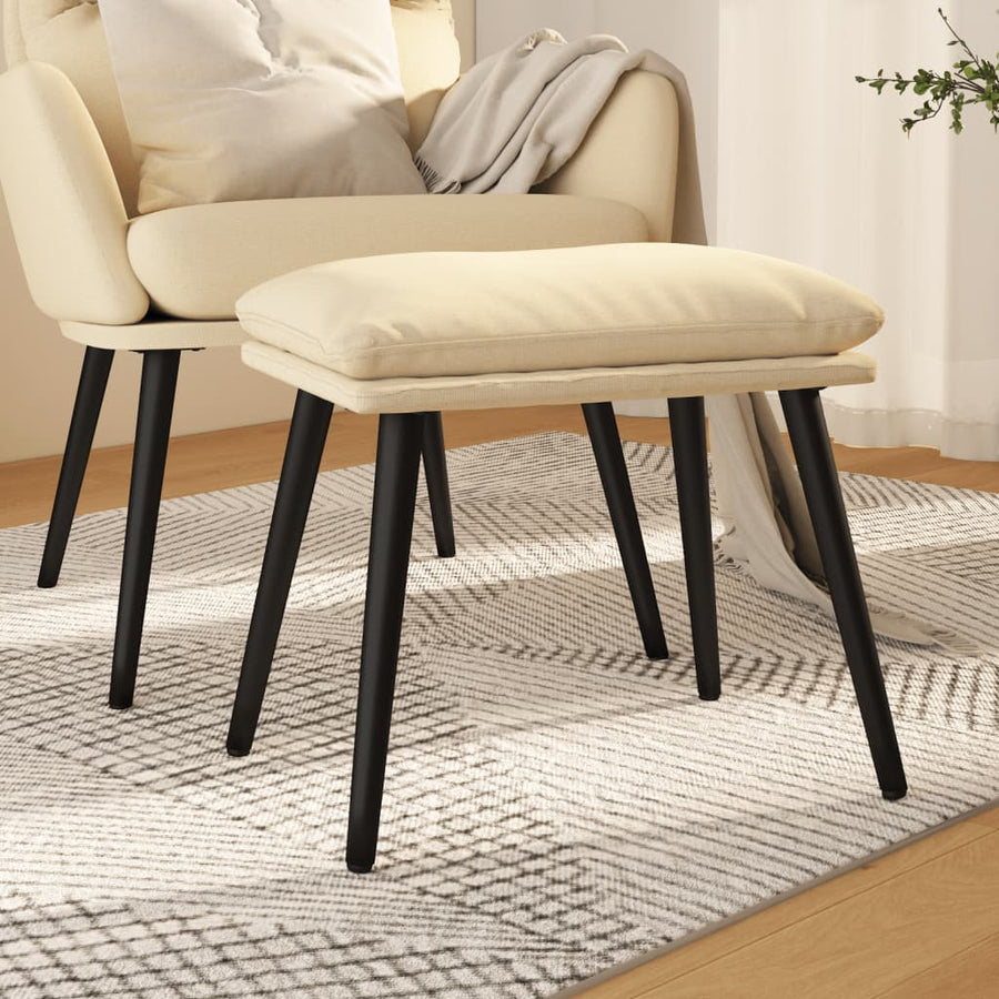 Voetenbank 45X29,5X35 Cm Stof Kleurig Crème