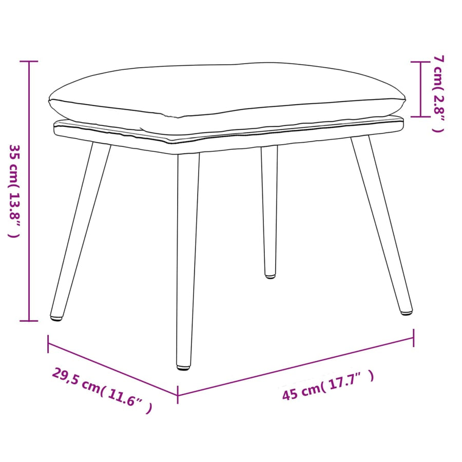 Voetenbank 45X29,5X35 Cm Stof Bruin