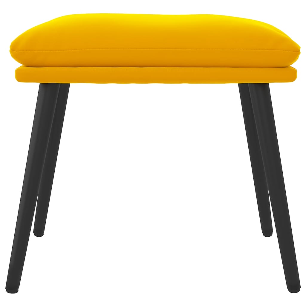 Voetenbank 45X29,5X35 Cm Fluweel Mosterdgeel