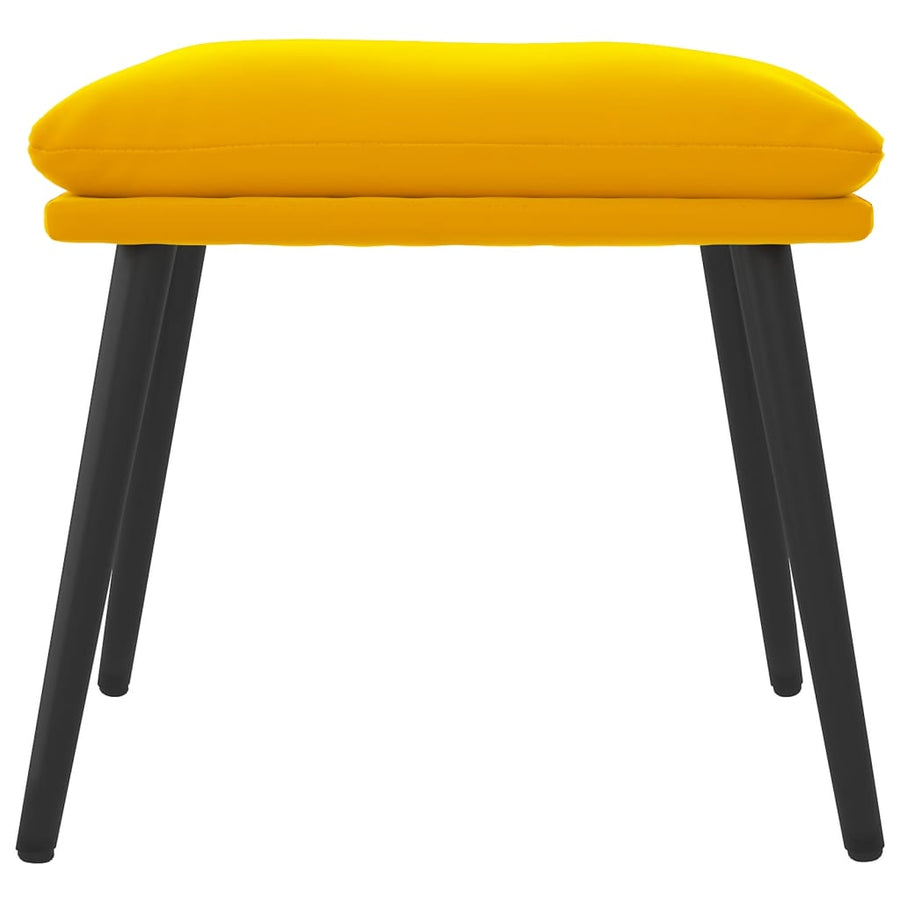 Voetenbank 45X29,5X35 Cm Fluweel Mosterdgeel