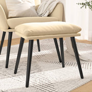Voetenbank 45x29.5x35 cm fluweel crèmewit