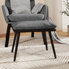 Voetenbank 45x29,5x35 cm stof kunstleer lichtgrijs