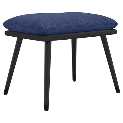 Voetenbank 45X29,5X35 Cm Stof En Kunstleer Blauw