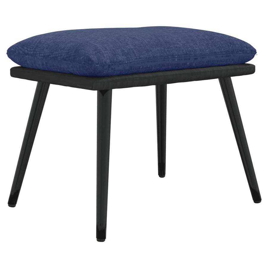 Voetenbank 45X29,5X35 Cm Stof En Kunstleer Blauw