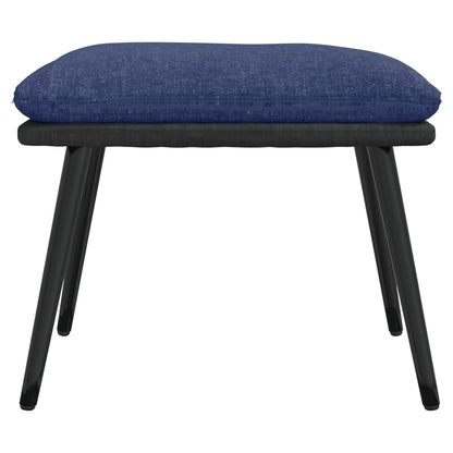 Voetenbank 45X29,5X35 Cm Stof En Kunstleer Blauw