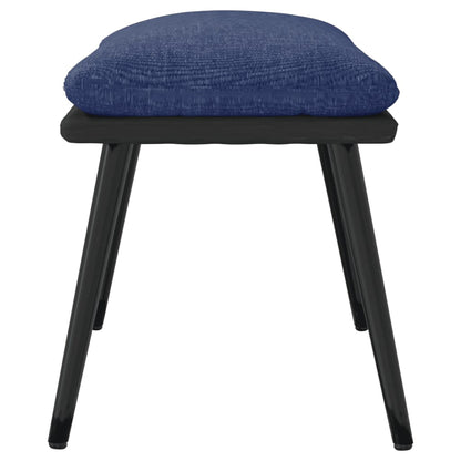 Voetenbank 45X29,5X35 Cm Stof En Kunstleer Blauw