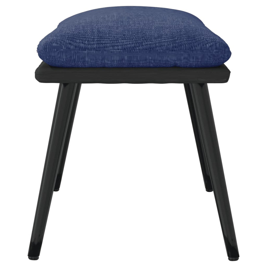 Voetenbank 45X29,5X35 Cm Stof En Kunstleer Blauw