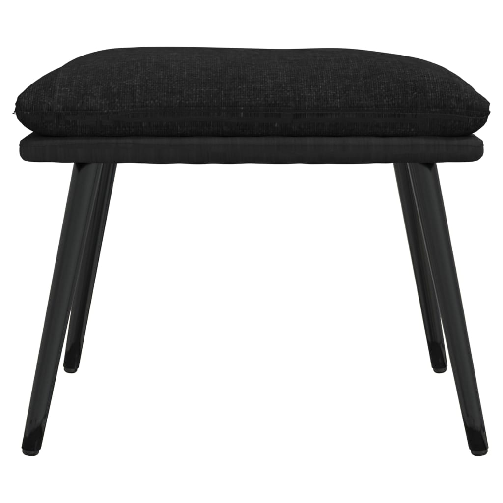 Voetenbank 45X29,5X35 Cm Stof En Kunstleer Zwart