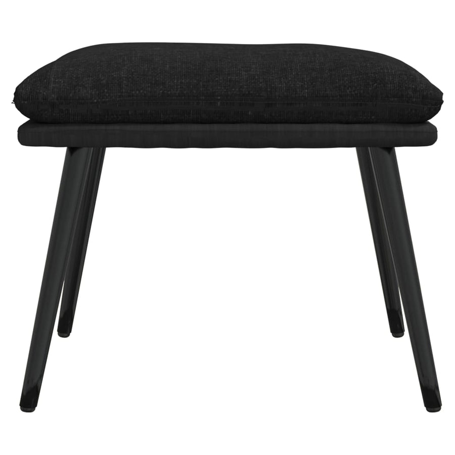Voetenbank 45X29,5X35 Cm Stof En Kunstleer Zwart