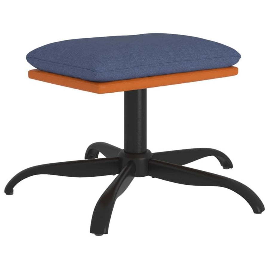 Voetenbank 60X60X36 Cm Stof En Kunstleer Blauw en bruin