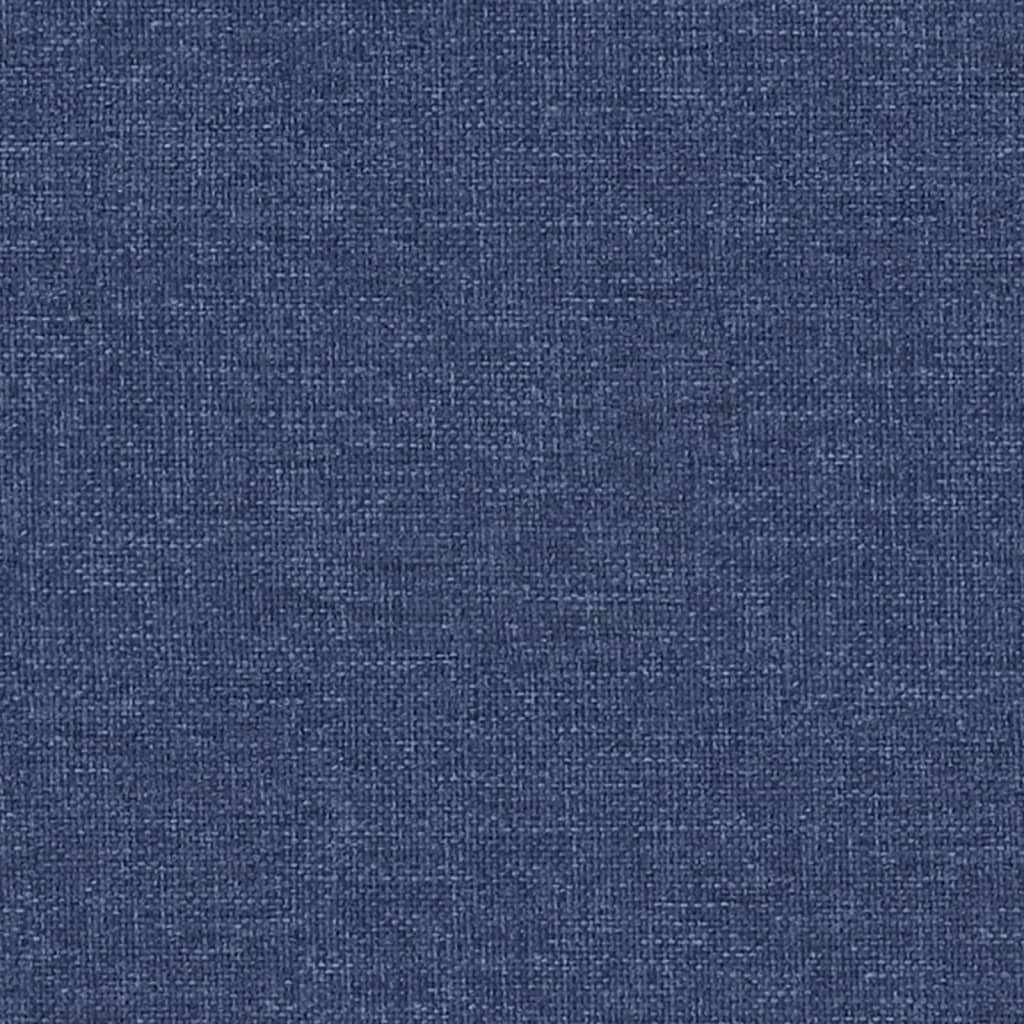 Voetenbank 60X60X36 Cm Stof En Kunstleer Blauw en bruin