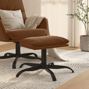 Voetenbank 60x60x36 cm microvezel bruin