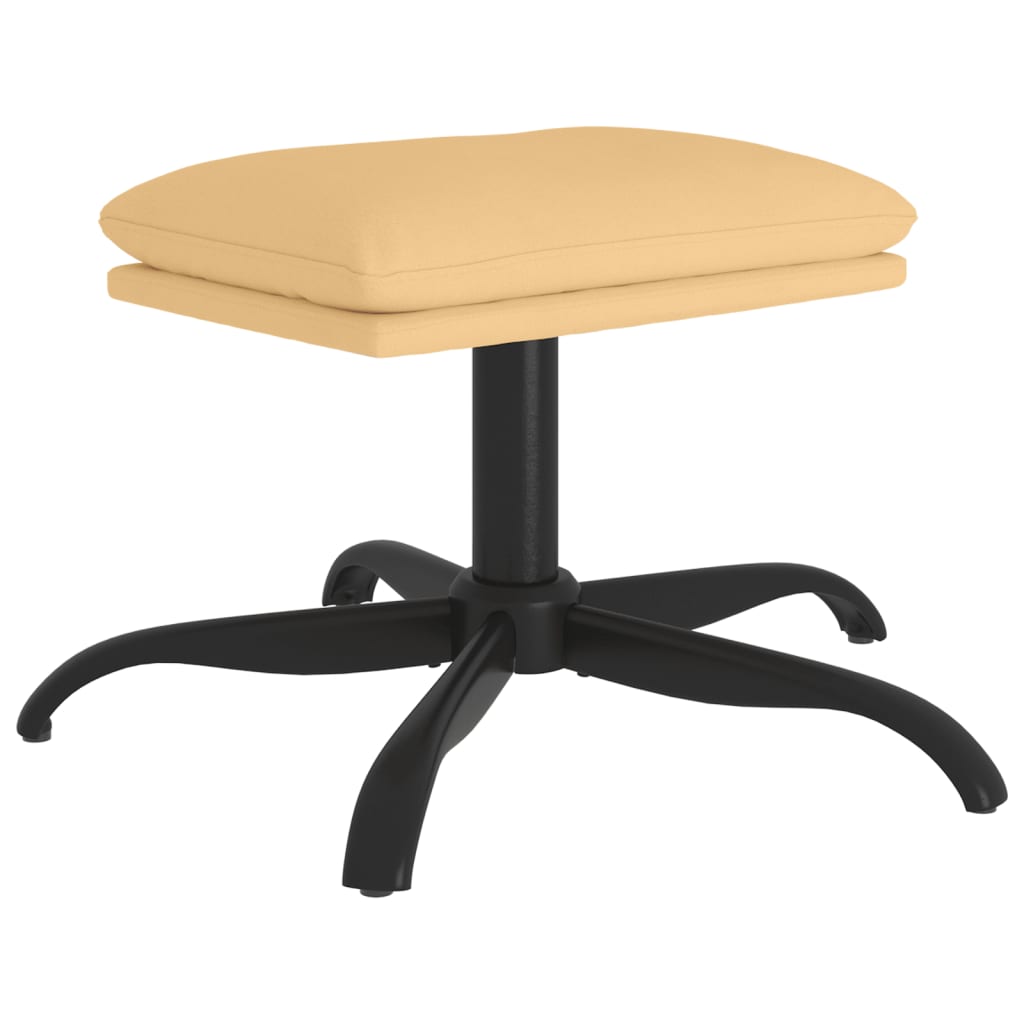 Voetenbank 60X60X36 Cm Microvezelstof Kleurig crème