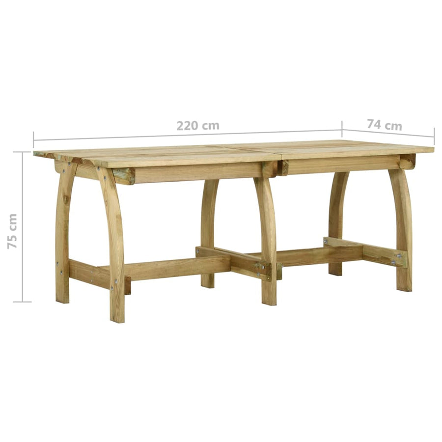 Tuintafel geïmpregneerd grenenhout 220 x 74 x 75 cm