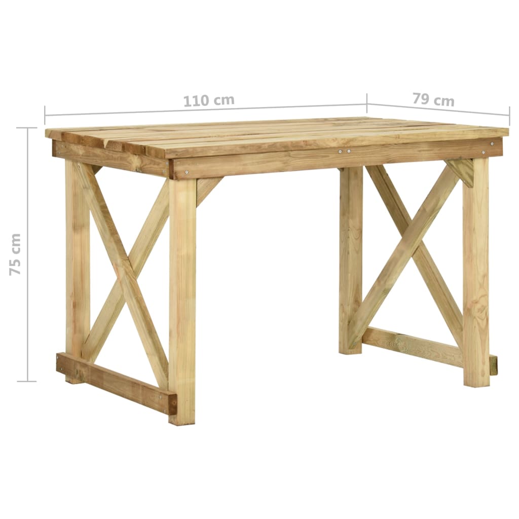 Tuintafel 110X79X75 Cm Geïmpregneerd Grenenhout