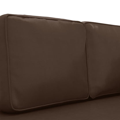 Chaise longue met kussens en bolster kunstleer bruin