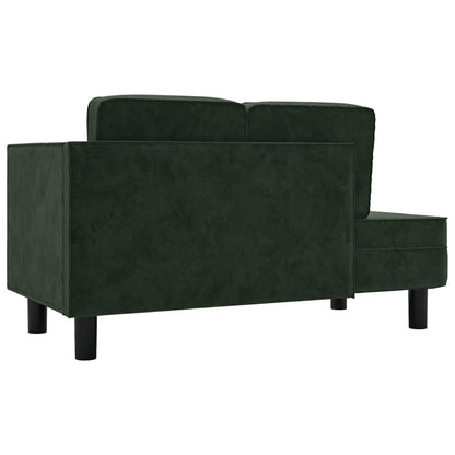 Chaise longue met kussens en bolster fluweel donkergroen