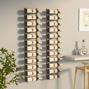 Wine racks 2 pcs for 12 bottles wall mounted iron gold colored