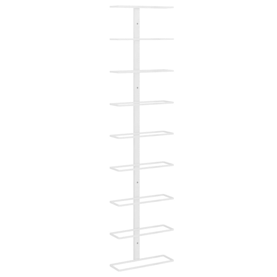 Wijnrek Voor Flessen Wandmontage Ijzer 9 Wit