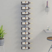 Wijnrek 10 flessen wandmontage metaal wit