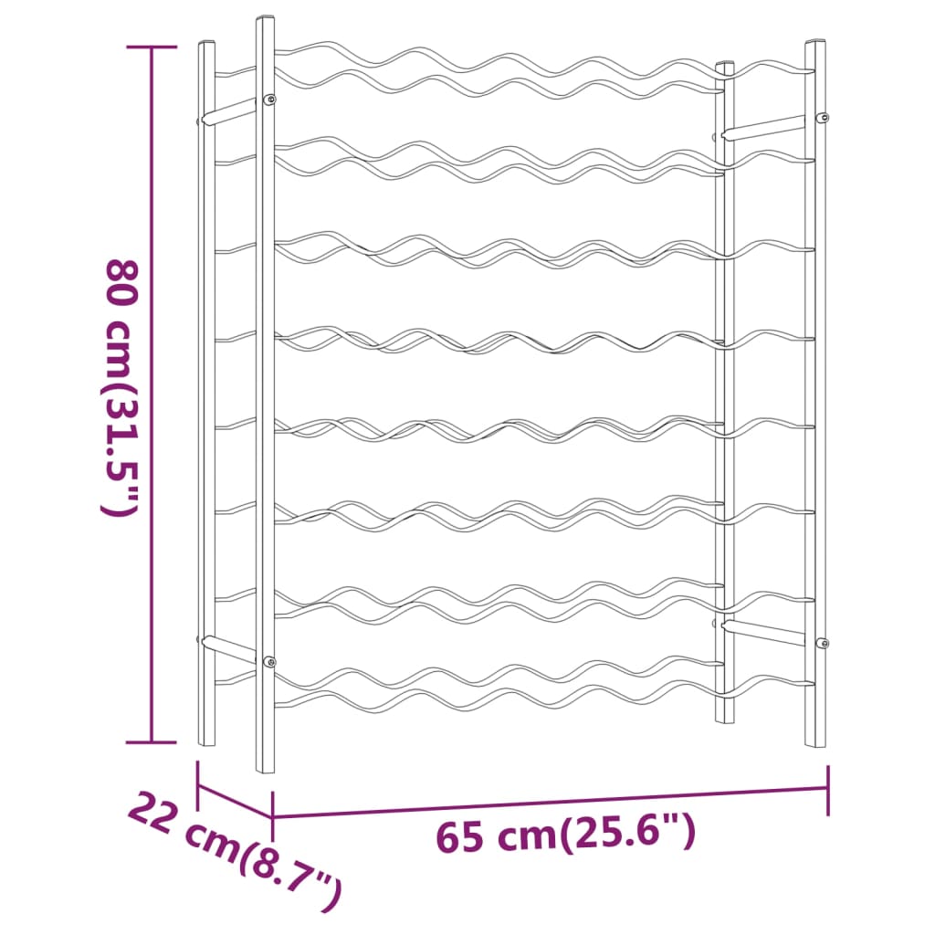 Wijnrek Voor Flessen Metaal 48 Wit