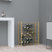 Wijnrek 48 flessen metaal goud 65x22x80 cm