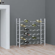Wijnrek 36 flessen metaal wit 65x22x58.5 cm