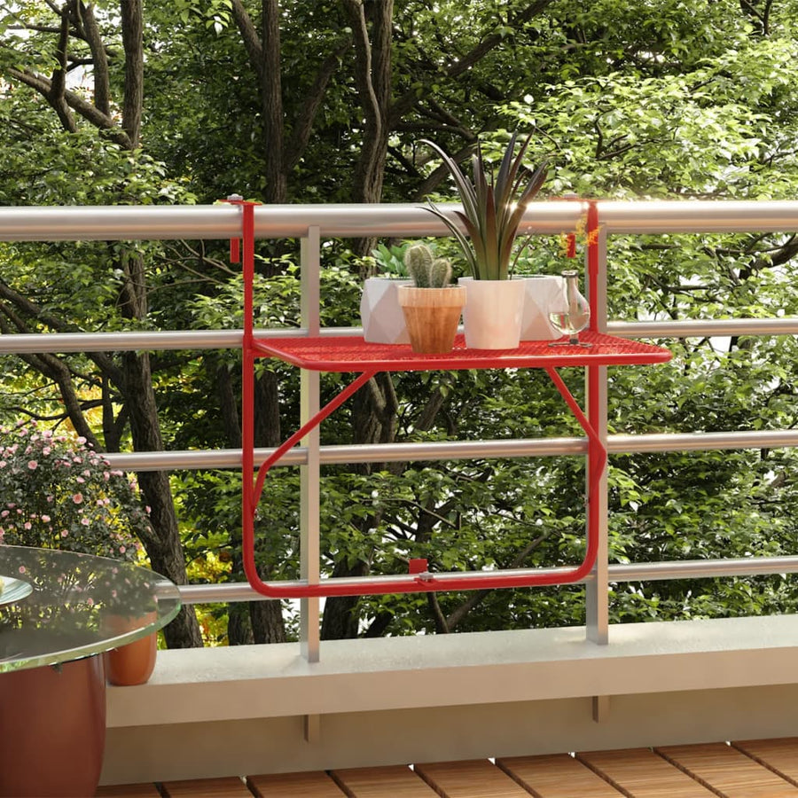 Balkontafel 60X40 Cm Staal Rood