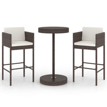 -Delige Tuinbarset Met Kussens Poly Rattan 3 Bruin