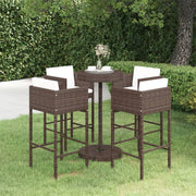 Tuinbarset 5-delig poly rattan bruin