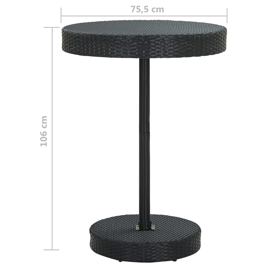 -Delige Tuinbarset Met Kussens Poly Rattan 5 Zwart