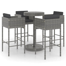 -Delige Tuinbarset Met Kussens Poly Rattan 5 Grijs