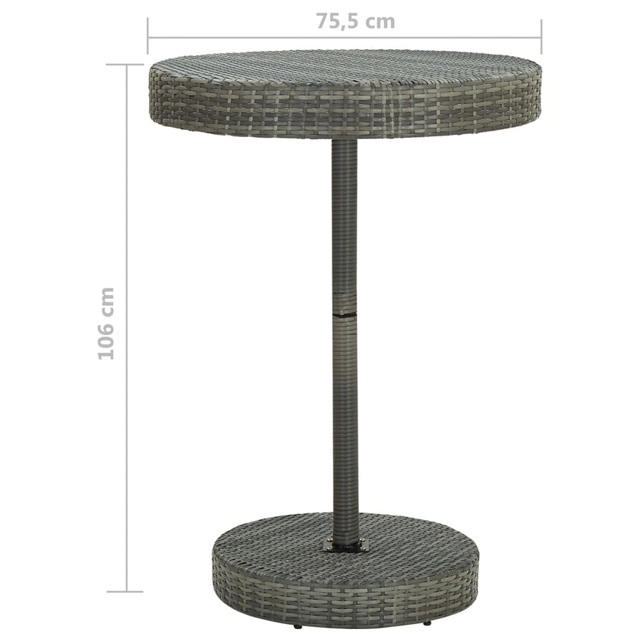 -Delige Tuinbarset Met Kussens Poly Rattan 5 Grijs