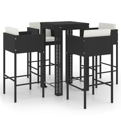 5-Delige Tuinbarset Met Kussens Poly Rattan 4