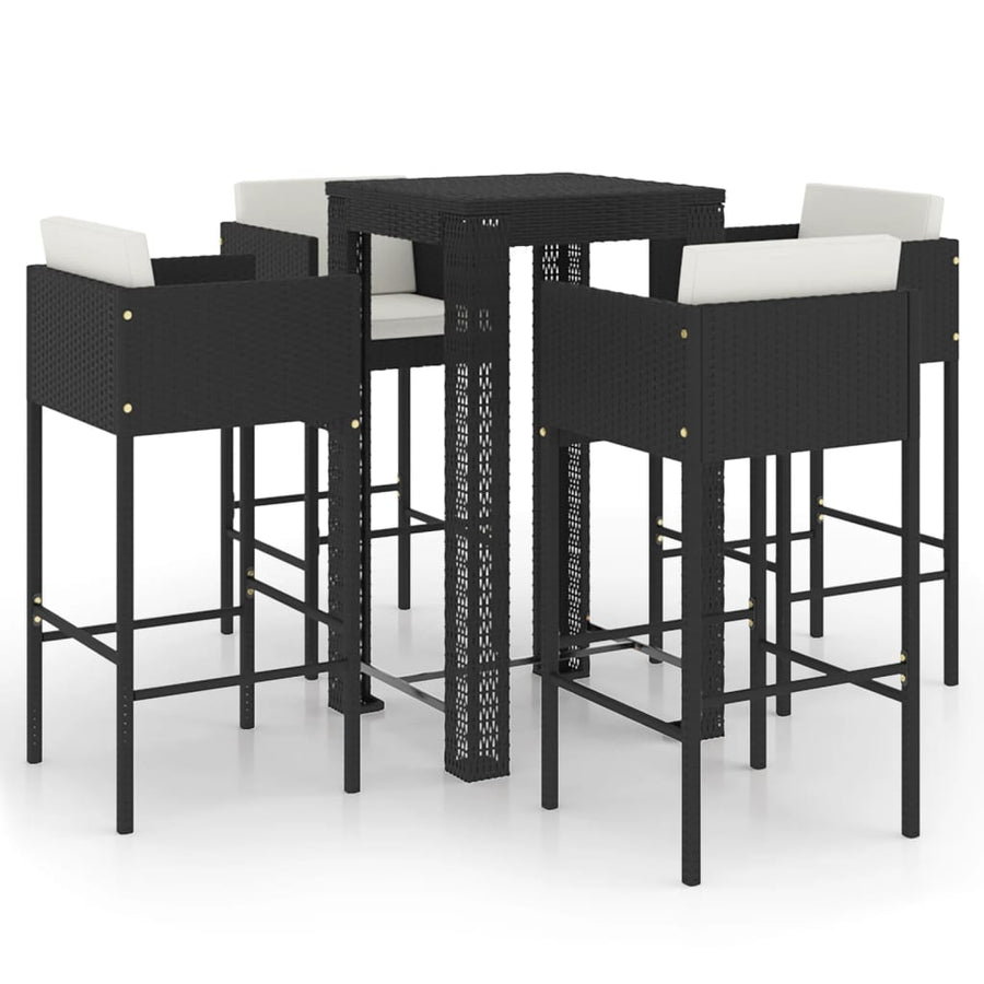 5-Delige Tuinbarset Met Kussens Poly Rattan 4