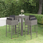 -Delige Tuinbarset Met Kussens Poly Rattan 5 Grijs