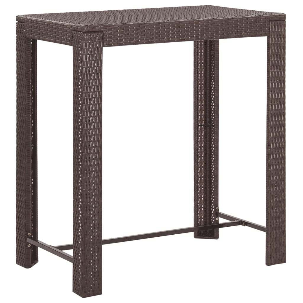 5-Delige Tuinbarset Met Kussens Poly Rattan Bruin